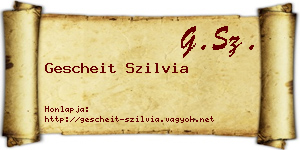 Gescheit Szilvia névjegykártya